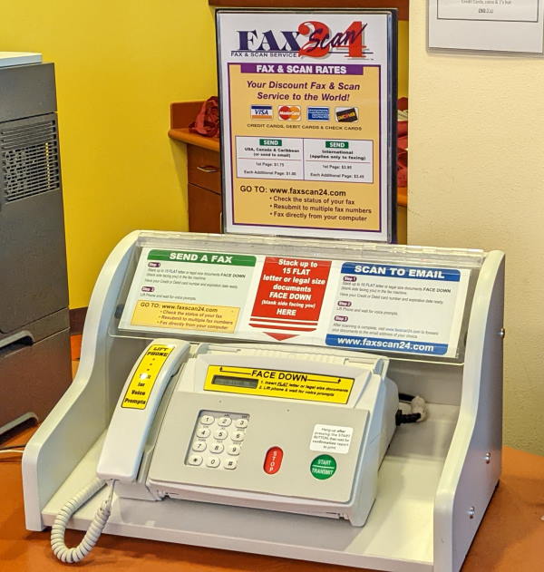 fax machine at library